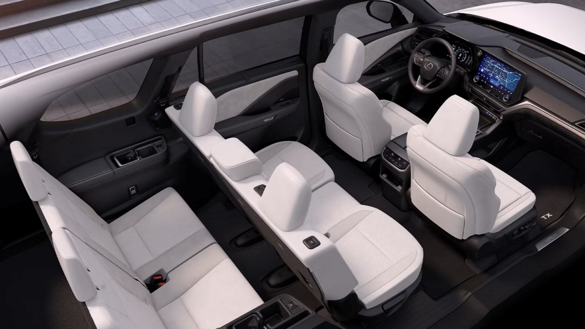 overhead interior view of the 2026 Lexus TX